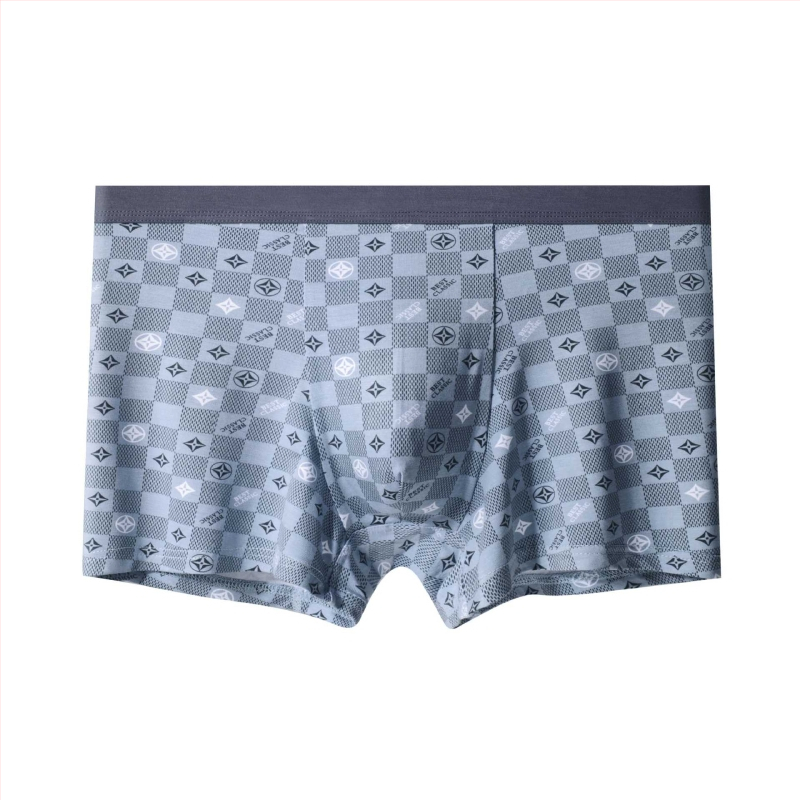 Modal anyagú férfi boxer alsó karikatúrás mintával, középmagas derék, lélegző kötött anyag