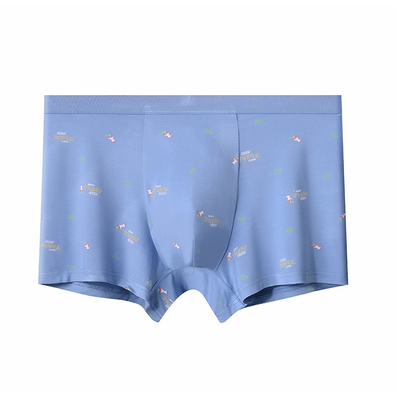 Modal anyagú férfi boxer alsó karikatúrás mintával, középmagas derék, lélegző kötött anyag