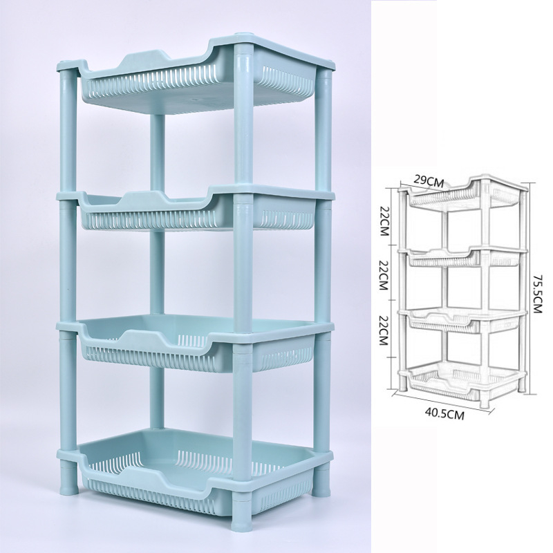 Etajeră de depozitare din plastic, cu bază triunghiulară tripod, pentru baie și bucătărie, 3 etaje, încărcare 5–10 kg