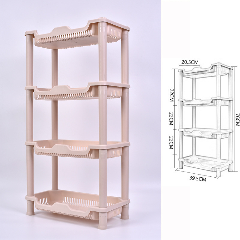 Etajeră de depozitare din plastic, cu bază triunghiulară tripod, pentru baie și bucătărie, 3 etaje, încărcare 5–10 kg