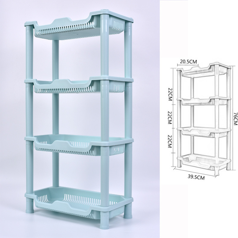 Etajeră de depozitare din plastic, cu bază triunghiulară tripod, pentru baie și bucătărie, 3 etaje, încărcare 5–10 kg