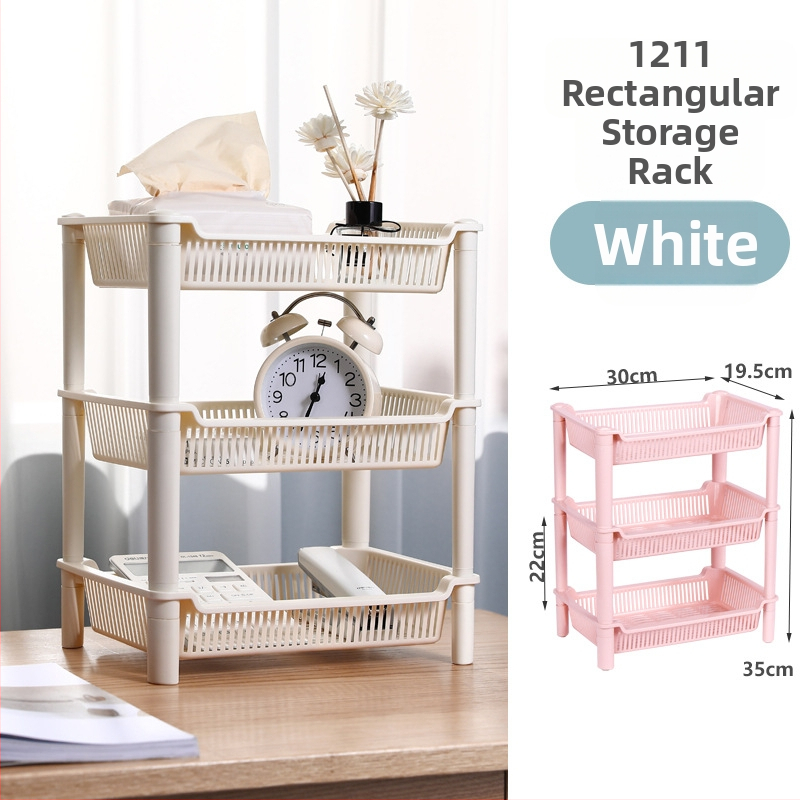 Etajeră de depozitare din plastic, cu bază triunghiulară tripod, pentru baie și bucătărie, 3 etaje, încărcare 5–10 kg