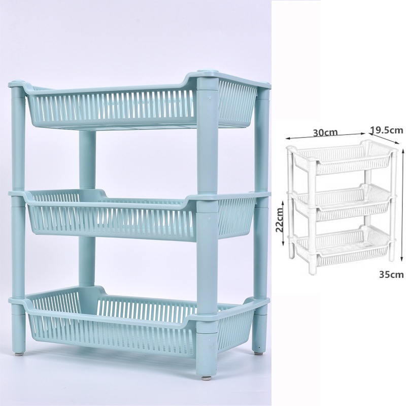 Etajeră de depozitare din plastic, cu bază triunghiulară tripod, pentru baie și bucătărie, 3 etaje, încărcare 5–10 kg