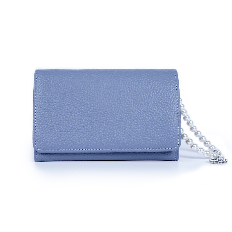 Portofel monede din nailon cu piele de vițel în stratul superior și microfibră; ultra-ușor; anti-furt; căptușeală din piele naturală; stil urban simplu