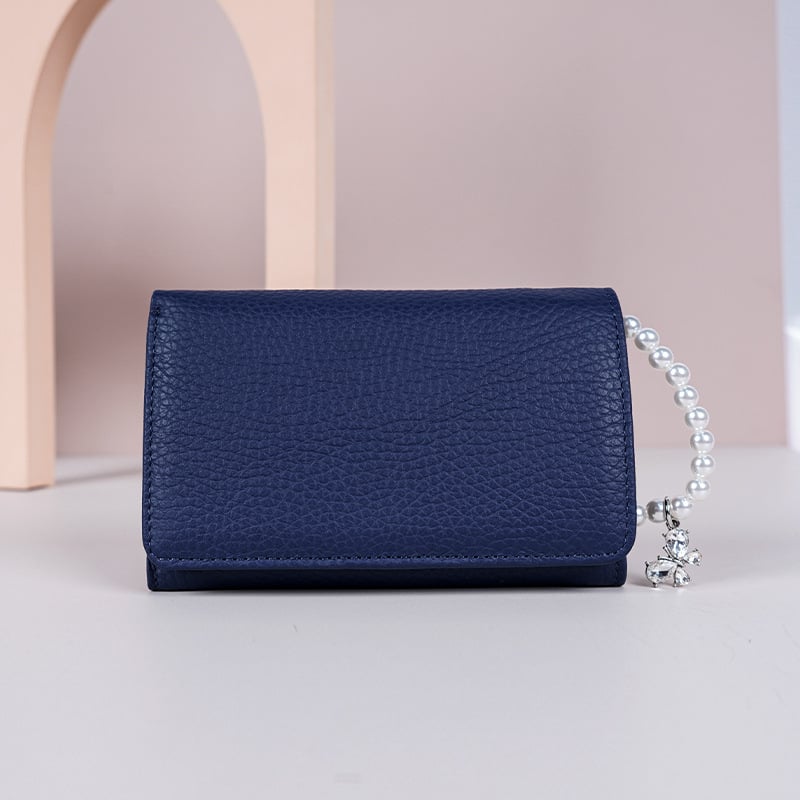 Portofel monede din nailon cu piele de vițel în stratul superior și microfibră; ultra-ușor; anti-furt; căptușeală din piele naturală; stil urban simplu