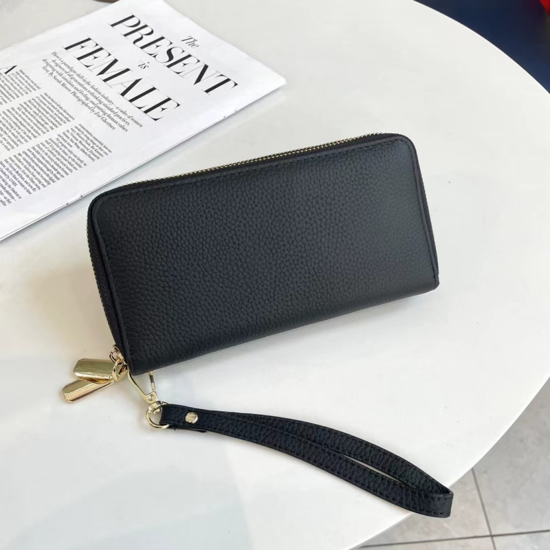 Portofel din piele naturală, piele de vită de top, două pliuri, stil urban minimalist, model 6927