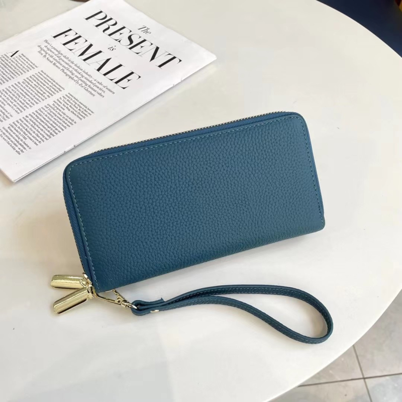 Portofel din piele naturală, piele de vită de top, două pliuri, stil urban minimalist, model 6927