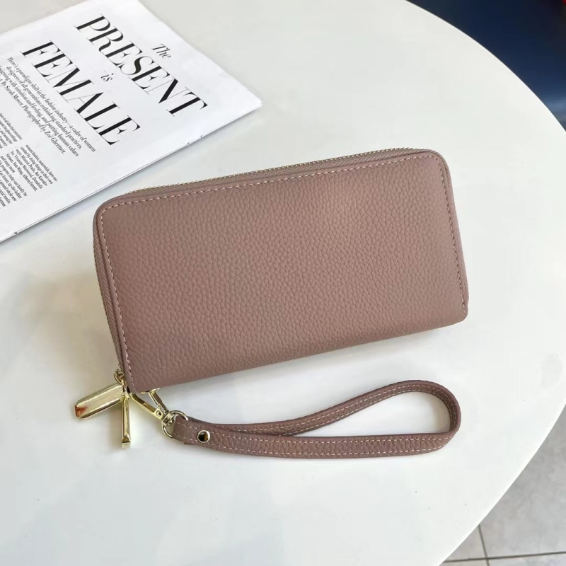 Portofel din piele naturală, piele de vită de top, două pliuri, stil urban minimalist, model 6927