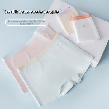 Lenjerie intimă pentru fetițe, fără cusături, din ice silk, Class A, vara 2024, pentru 3–8 ani