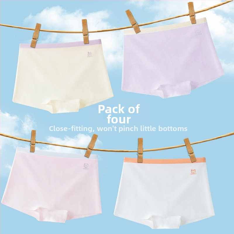 Lenjerie intimă pentru fetițe, fără cusături, din ice silk, Class A, vara 2024, pentru 3–8 ani