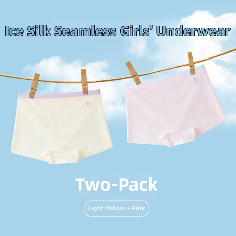 Lenjerie intimă pentru fetițe, fără cusături, din ice silk, Class A, vara 2024, pentru 3–8 ani
