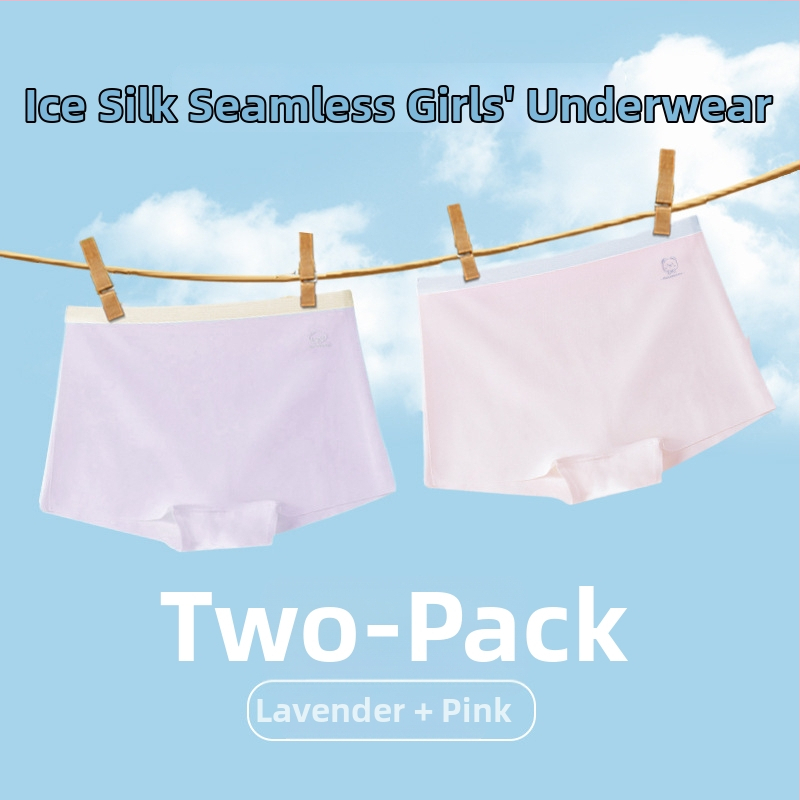 Lenjerie intimă pentru fetițe, fără cusături, din ice silk, Class A, vara 2024, pentru 3–8 ani