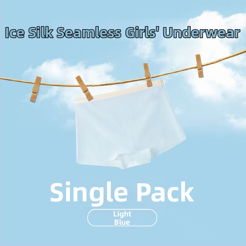 Lenjerie intimă pentru fetițe, fără cusături, din ice silk, Class A, vara 2024, pentru 3–8 ani