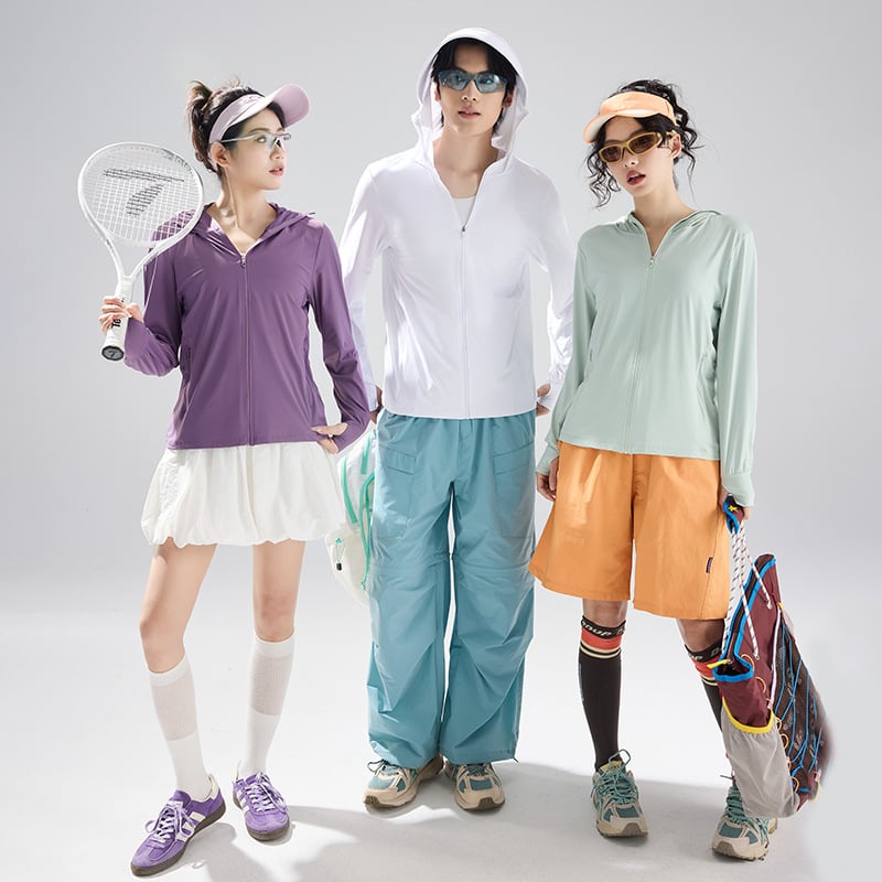 Vonkajšia windbreaker s UPF50+ UV ochranou, priedušný, rýchloschnúci, nylonová, s kapucňou