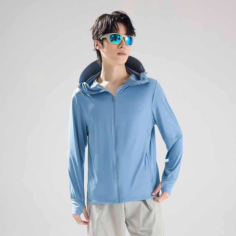Vonkajšia windbreaker s UPF50+ UV ochranou, priedušný, rýchloschnúci, nylonová, s kapucňou