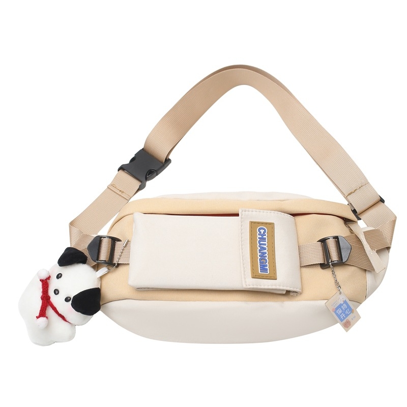 Geantă de piept pentru bărbați, nylon, stil de călătorie de agrement, model cu litere, căptușeală poliester