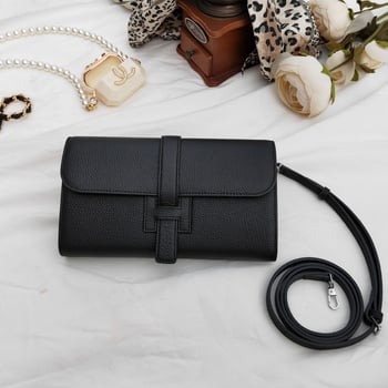 Portofel de damă din piele, din piele de calitate superioară, cu capacitate mare, textură lychee și căptușeală din poliester