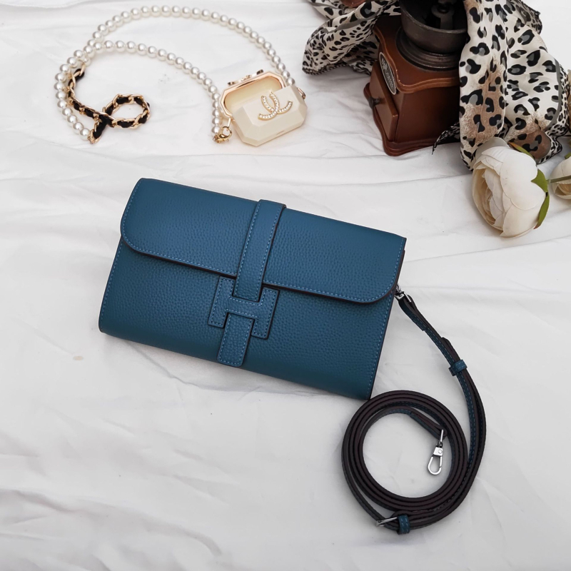 Portofel de damă din piele, din piele de calitate superioară, cu capacitate mare, textură lychee și căptușeală din poliester