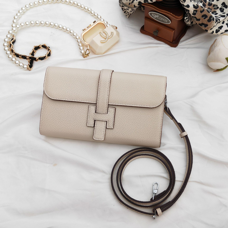 Portofel de damă din piele, din piele de calitate superioară, cu capacitate mare, textură lychee și căptușeală din poliester