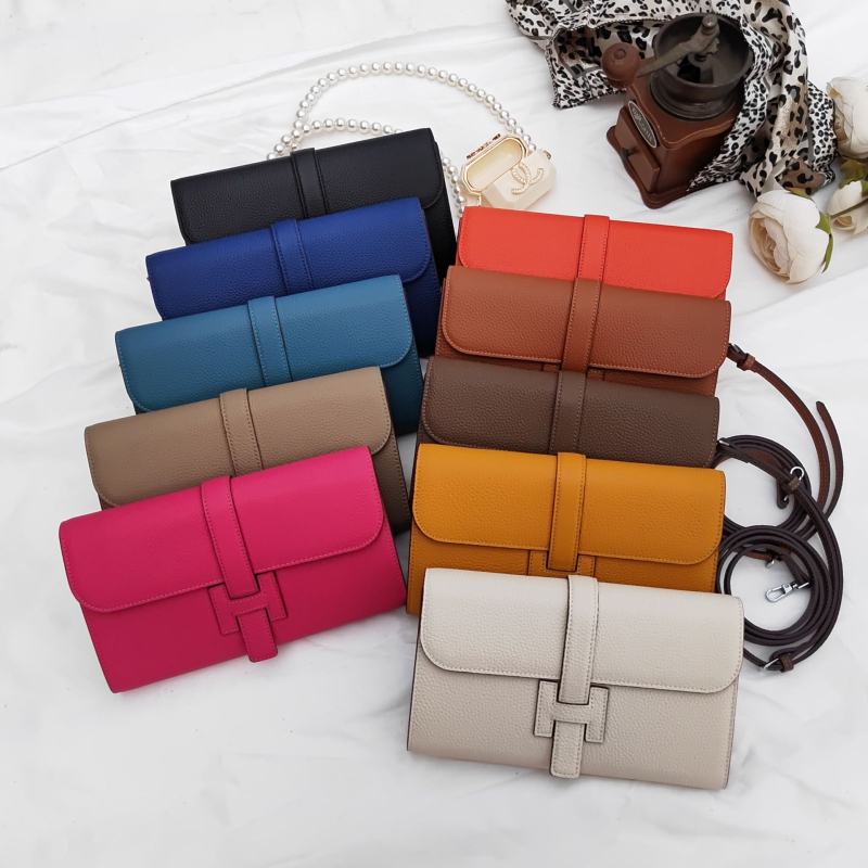 Portofel de damă din piele, din piele de calitate superioară, cu capacitate mare, textură lychee și căptușeală din poliester