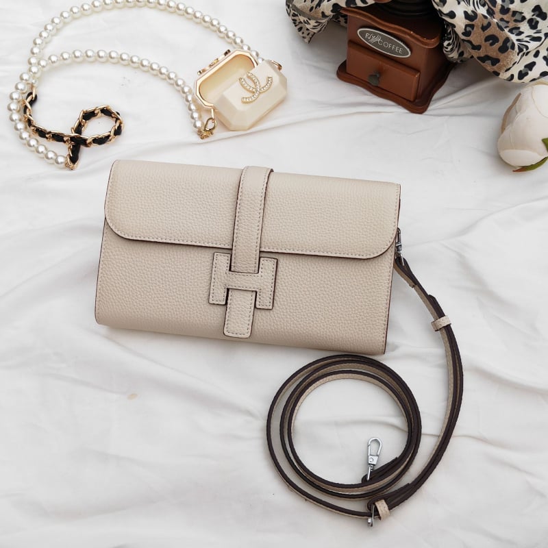 Portofel de damă din piele, din piele de calitate superioară, cu capacitate mare, textură lychee și căptușeală din poliester