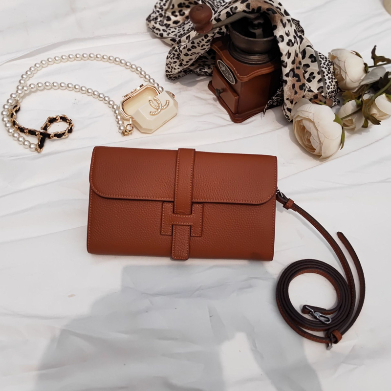 Portofel de damă din piele, din piele de calitate superioară, cu capacitate mare, textură lychee și căptușeală din poliester