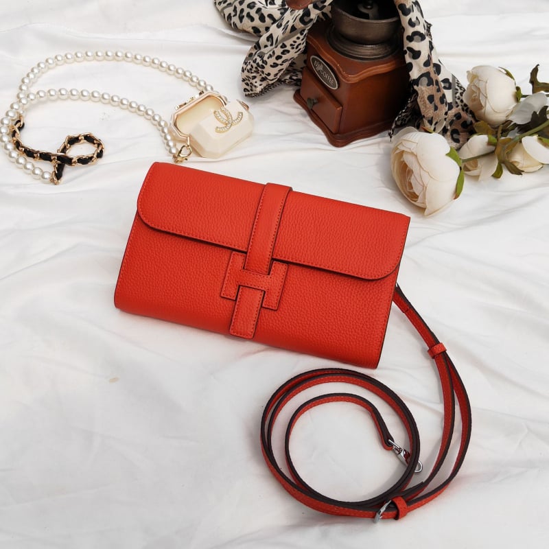 Portofel de damă din piele, din piele de calitate superioară, cu capacitate mare, textură lychee și căptușeală din poliester