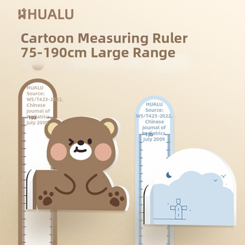 Gyermekek magasságmérő falikép – 3D Cartoon dizájn, PVC, vízálló, aranyos állatmintával, 1 darab