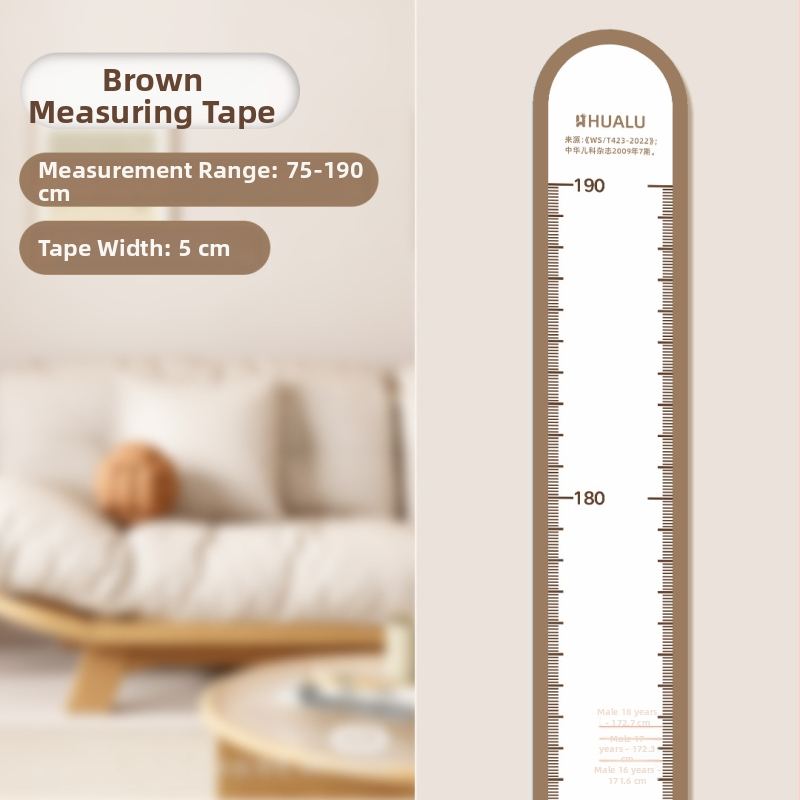 Gyermekek magasságmérő falikép – 3D Cartoon dizájn, PVC, vízálló, aranyos állatmintával, 1 darab