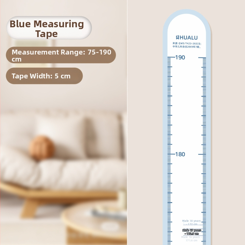 Gyermekek magasságmérő falikép – 3D Cartoon dizájn, PVC, vízálló, aranyos állatmintával, 1 darab