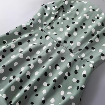 Rochie fără mâneci, până la genunchi, imprimeu floral, croi A-line, poliester