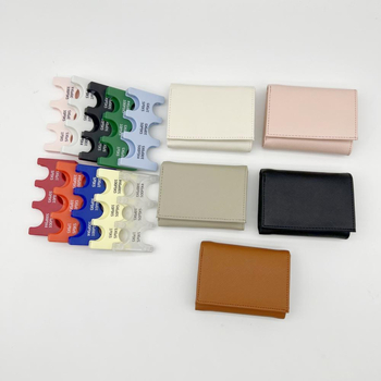 PU δερμάτινο μικρό πορτοφόλι με κλιπ κερμάτων, τριπλού σχεδίου Saffiano, συμπαγές πολυλειτουργικό πορτοφόλι, καλοκαίρι 2023