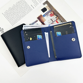 Holder pentru carduri din piele PU, anti-magnetic, cu 9 sloturi, subțire și compact