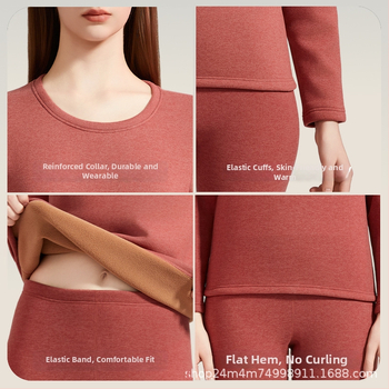 Set termic unisex din lambswool, grosime 420 g, antibacterian, țesătură dublă, cu glugă