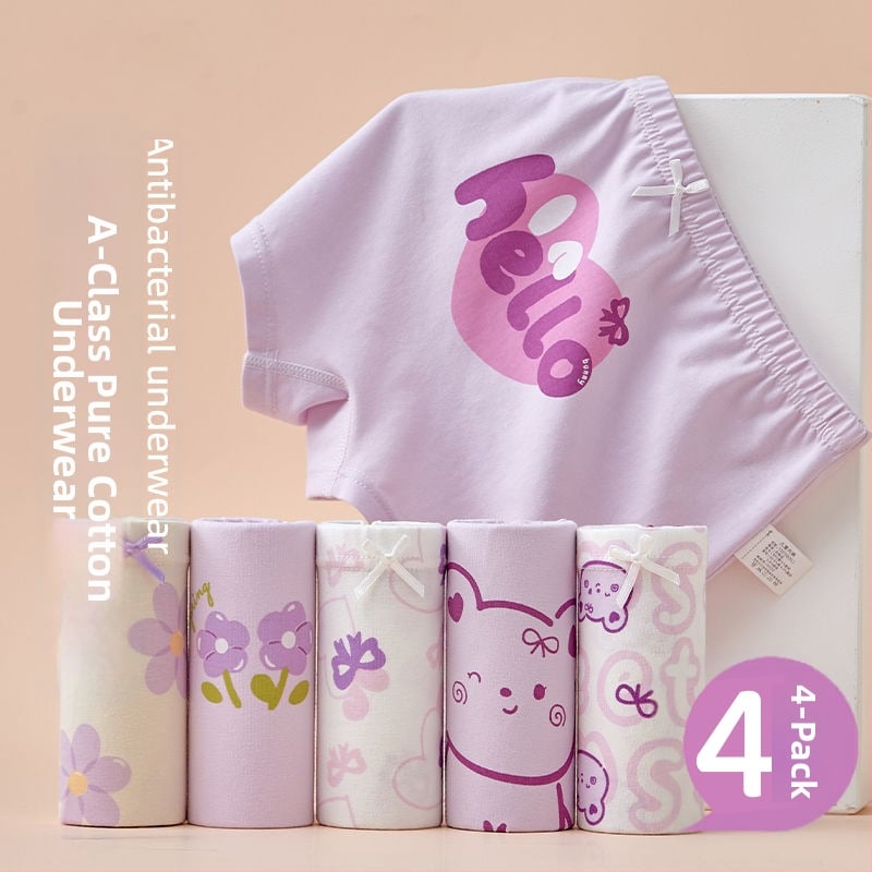 Boxeri pentru fete din bumbac 95%, model ușor de vară, pentru copii 3–8 ani (100–140 cm) și copii mai mari peste 140 cm.