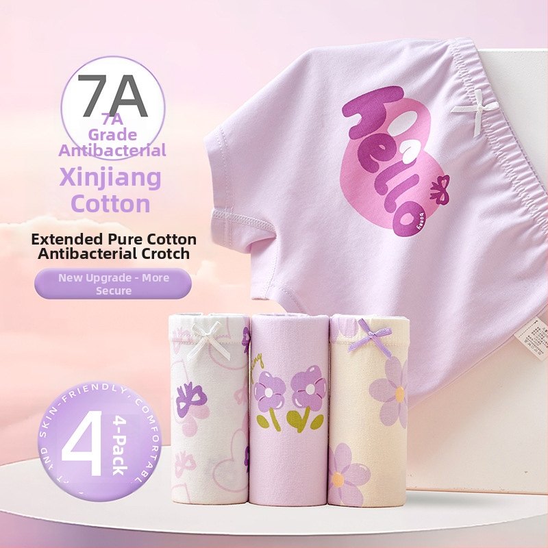 Boxeri pentru fete din bumbac 95%, model ușor de vară, pentru copii 3–8 ani (100–140 cm) și copii mai mari peste 140 cm.