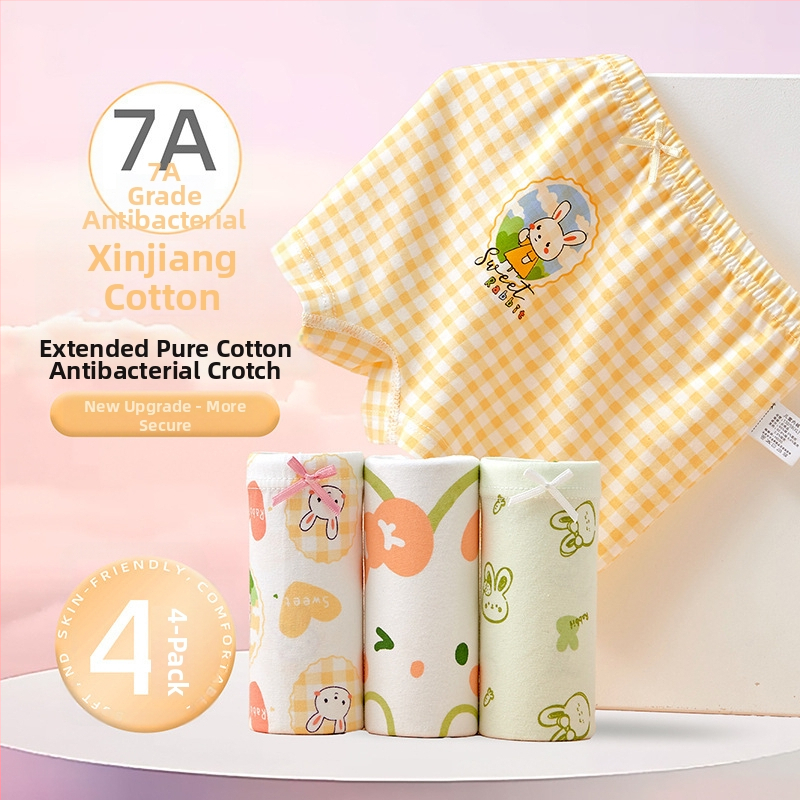 Boxeri pentru fete din bumbac 95%, model ușor de vară, pentru copii 3–8 ani (100–140 cm) și copii mai mari peste 140 cm.