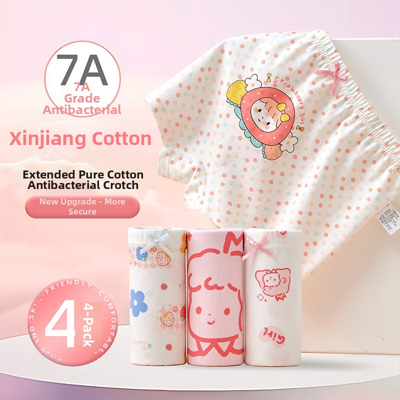 Boxeri pentru fete din bumbac 95%, model ușor de vară, pentru copii 3–8 ani (100–140 cm) și copii mai mari peste 140 cm.