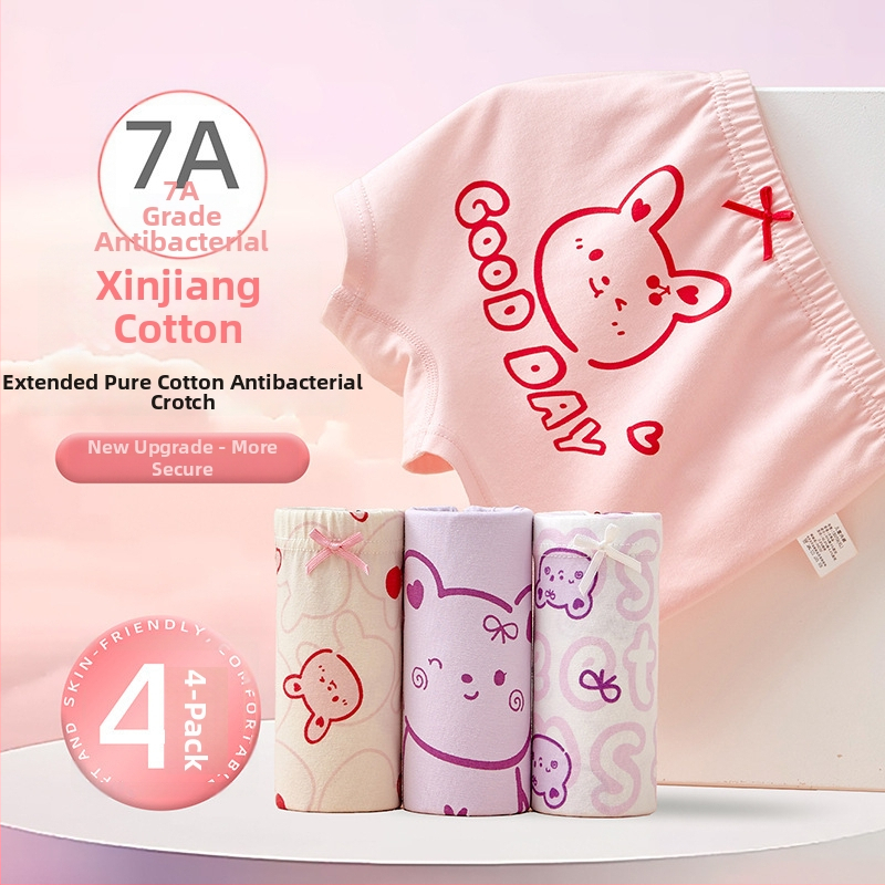 Boxeri pentru fete din bumbac 95%, model ușor de vară, pentru copii 3–8 ani (100–140 cm) și copii mai mari peste 140 cm.