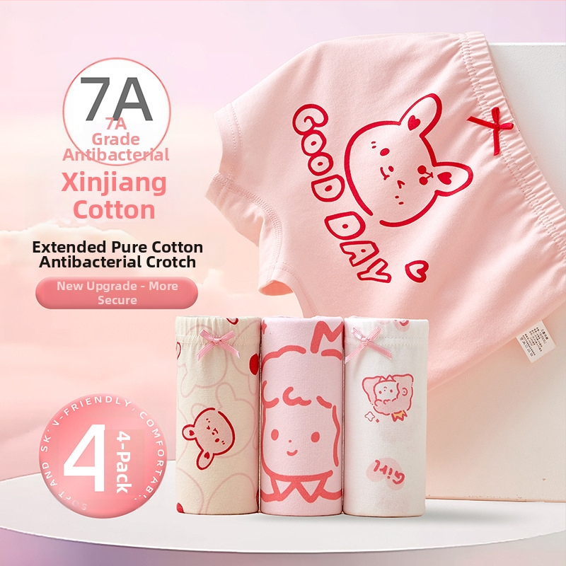 Boxeri pentru fete din bumbac 95%, model ușor de vară, pentru copii 3–8 ani (100–140 cm) și copii mai mari peste 140 cm.