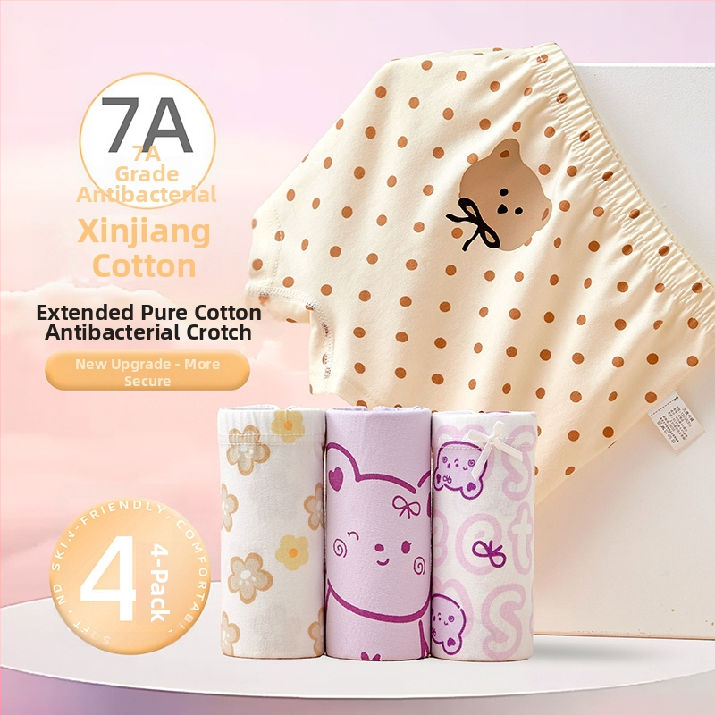 Boxeri pentru fete din bumbac 95%, model ușor de vară, pentru copii 3–8 ani (100–140 cm) și copii mai mari peste 140 cm.