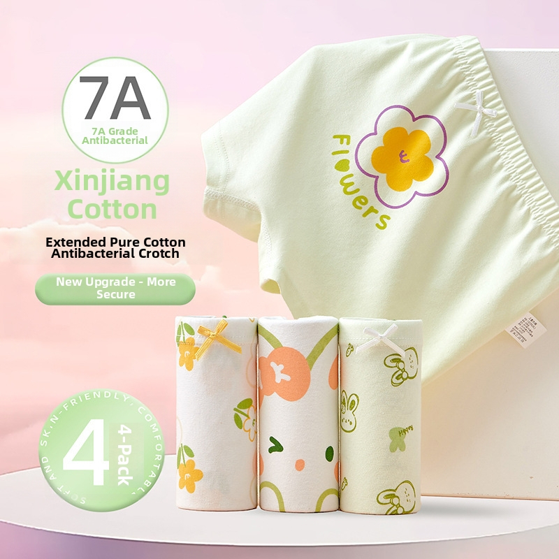 Boxeri pentru fete din bumbac 95%, model ușor de vară, pentru copii 3–8 ani (100–140 cm) și copii mai mari peste 140 cm.