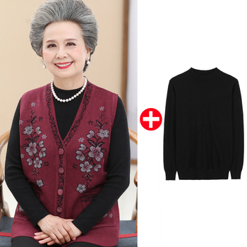 Idősek nőinek vékony kötött mellény – gyapjú-poliészter keverék kasmírral, őszi 2024