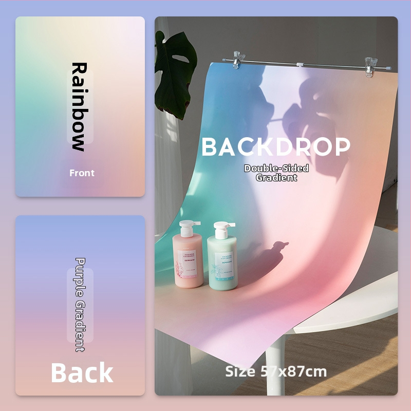 Hârtie de fundal gradient pentru fotografie, decor de scenă cu două fețe pentru still life, îngrijire a pielii, mâncare și prăjituri