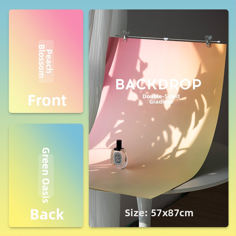 Hârtie de fundal gradient pentru fotografie, decor de scenă cu două fețe pentru still life, îngrijire a pielii, mâncare și prăjituri