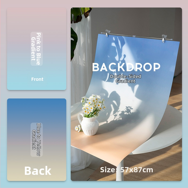 Hârtie de fundal gradient pentru fotografie, decor de scenă cu două fețe pentru still life, îngrijire a pielii, mâncare și prăjituri