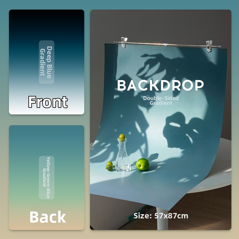 Hârtie de fundal gradient pentru fotografie, decor de scenă cu două fețe pentru still life, îngrijire a pielii, mâncare și prăjituri