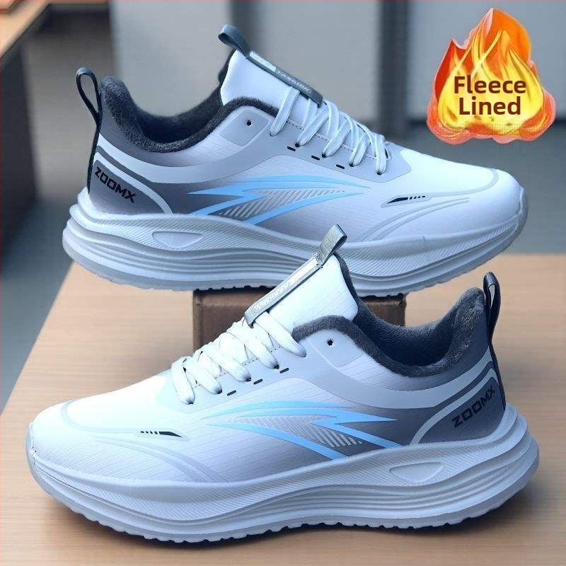 Pánske zimné tenisky z PU kože, vodeodolné, s plyšovou výstelkou