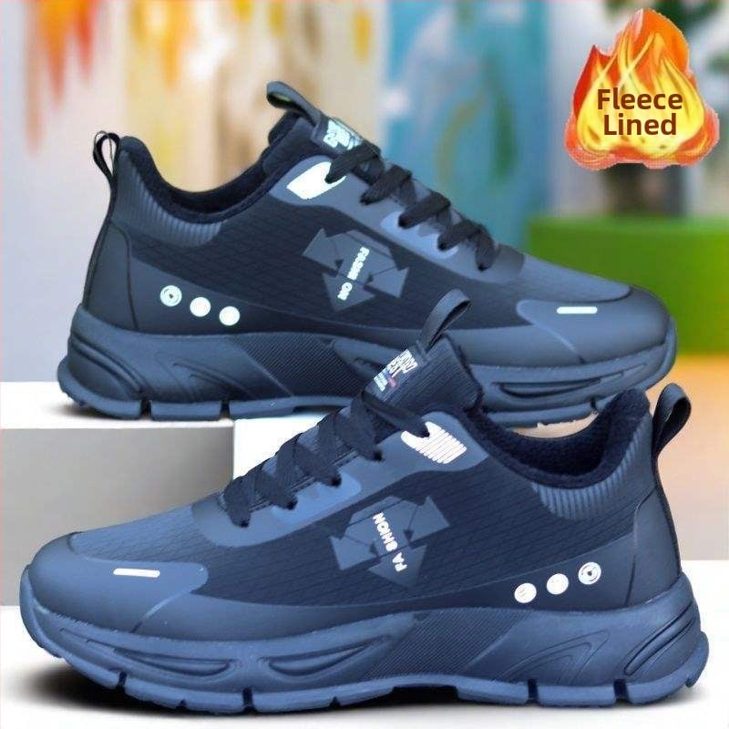 Pánske zimné tenisky z PU kože, vodeodolné, s plyšovou výstelkou