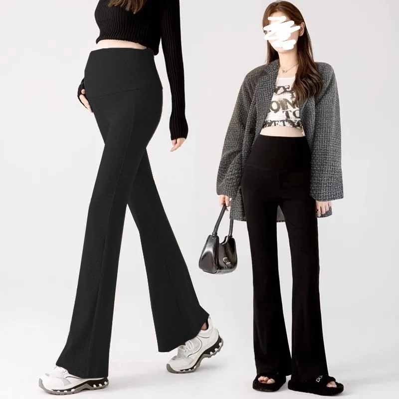 Παντελόνια εγκυμοσύνης σε κορεατικό στιλ, υψηλή μέση, μικροελαστικότητα, γραμμή Bell-Bottom για διαμόρφωση ποδιών, ύφασμα μίξης πολυεστέρα-βισκόζη (50–70% πολυεστέρα, <30% βισκόζη)